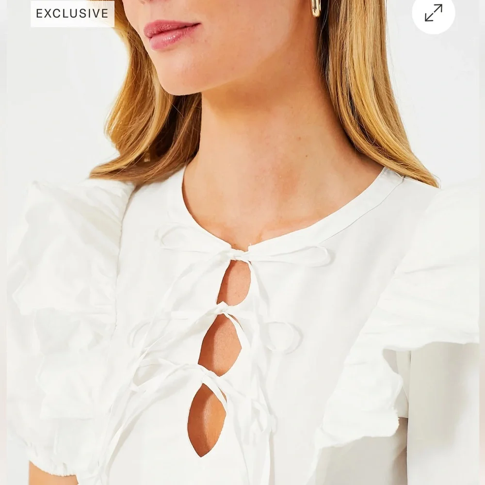 Tuckernuck Moon River Exclusive White Eyelet Ruffle Top Various - Picture 4 of 13